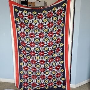 Vera Bradley Bold Red/white/blue/green Sarong/ Scarf 74"X 45". VERY LARGE